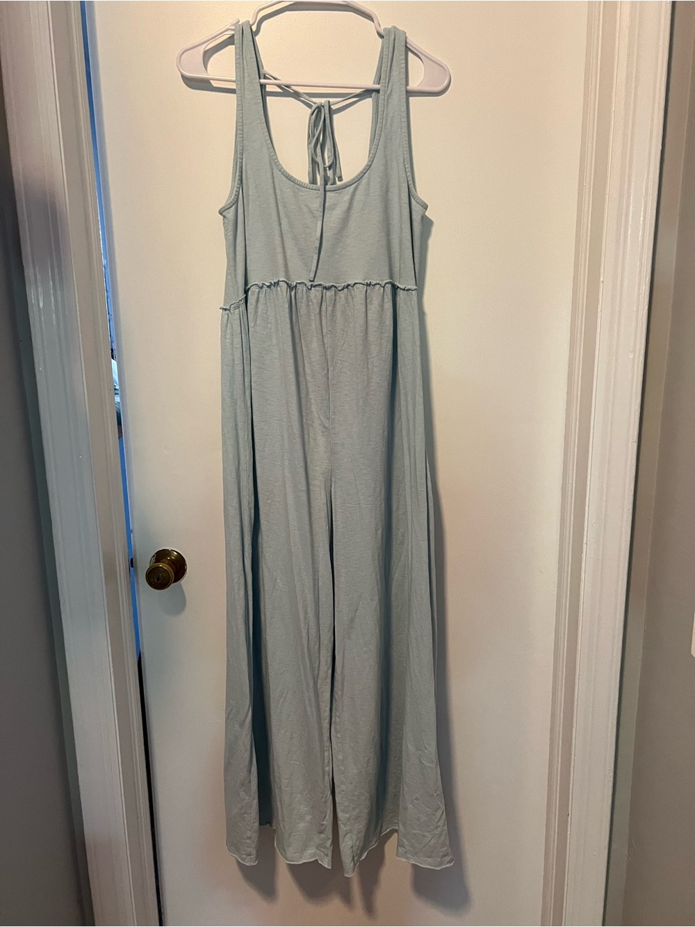 aerie Pale Blue Sleeveless Maxi Dress with Back Tie